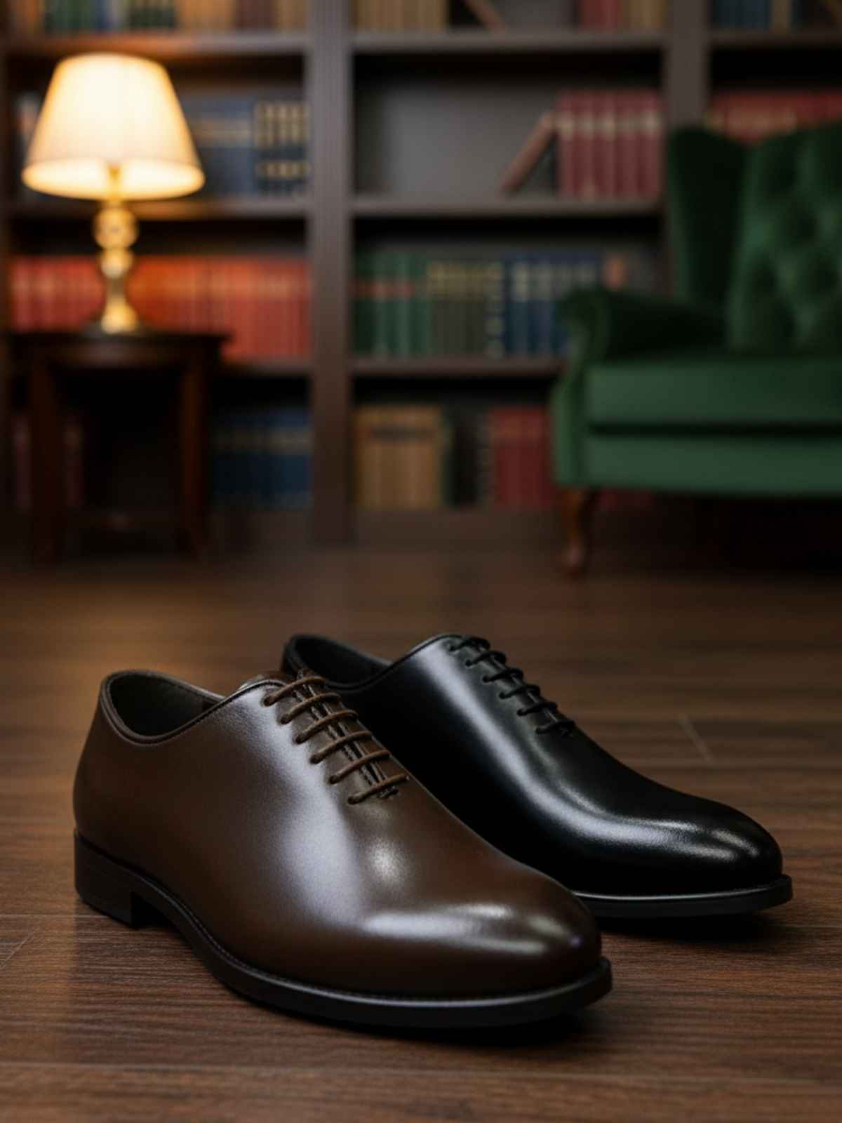 FunkyTradition Men's Formal Lace-Up Shoes, Black and Brown Suede Faux Leather, Black TPR Sole, UK 6 to UK 10