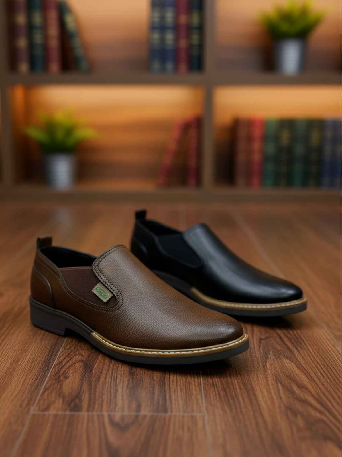 FunkyTradition Men's Suede Finish Slip-On Loafers, Black and Brown Variants, UK 6 to UK 10 Size