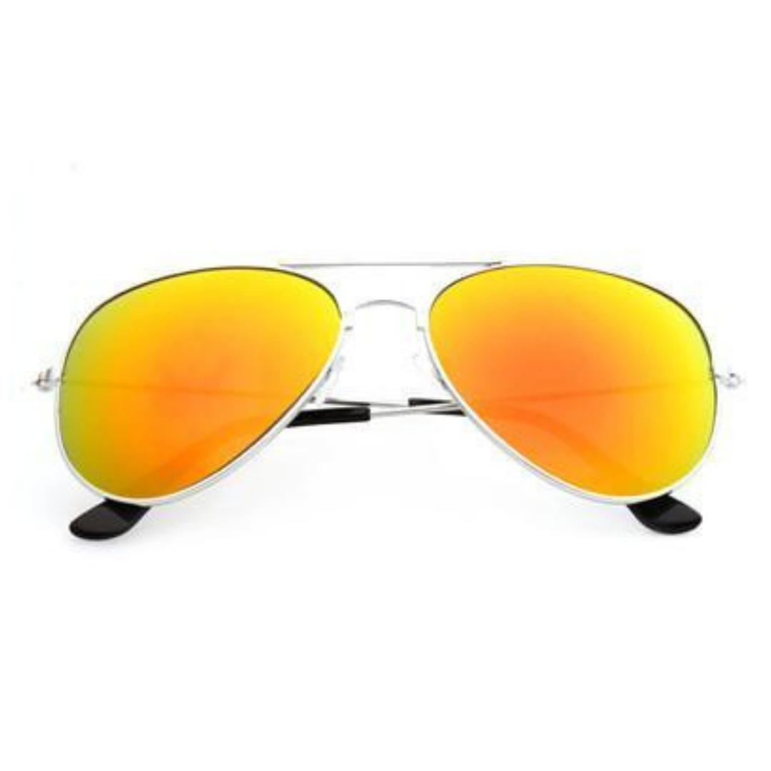 Stylish Gold and Orange Aviator Sunglasses For Men And Women-FunkyTradition