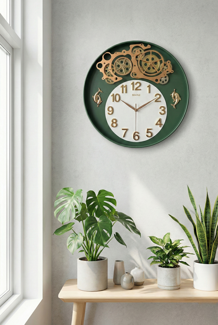 Luxury Skeleton Gear Wall Clock 16 Inch – Silent Quartz Designer Clock