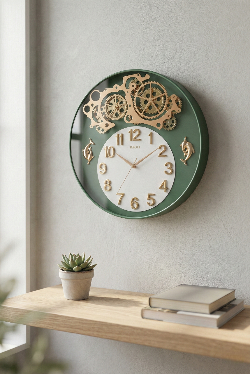 Luxury Skeleton Gear Wall Clock 16 Inch – Silent Quartz Designer Clock