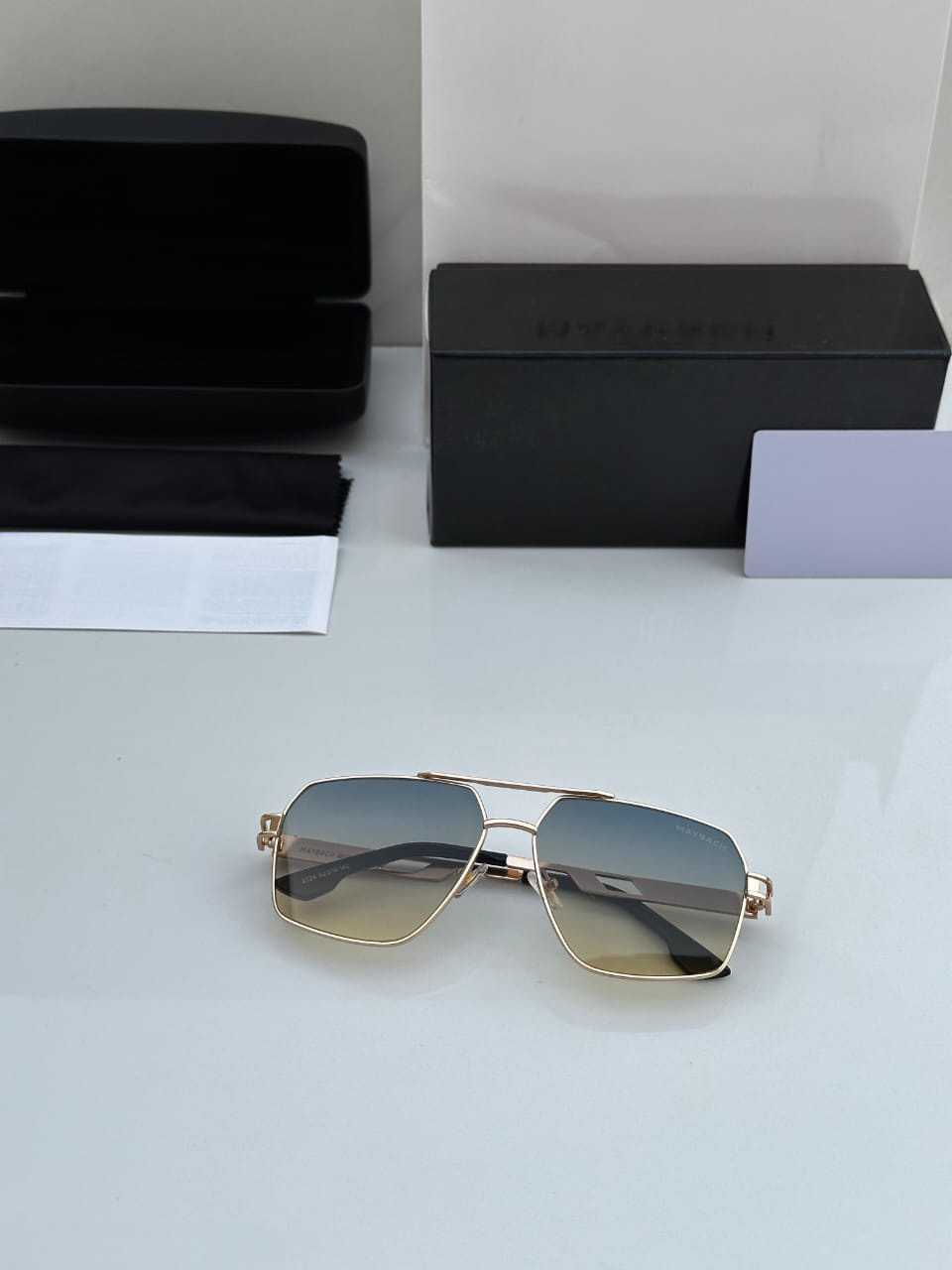 Gold square sunglasses front view