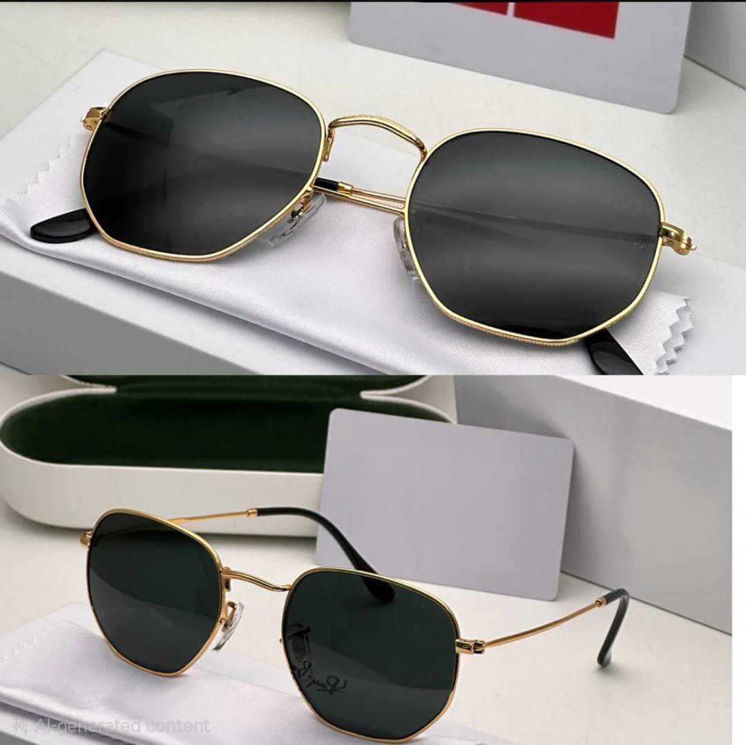 Luxury Gold Frame Square Aviator Sunglasses for Men – Premium UV400 Protection