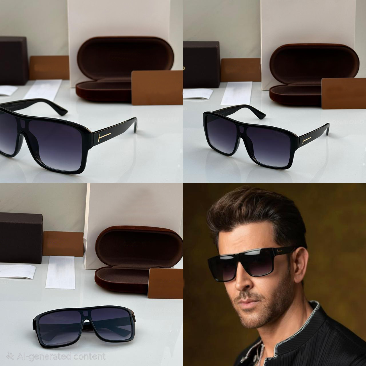 Hrithik Roshan Wearing Black Square Sunglasses