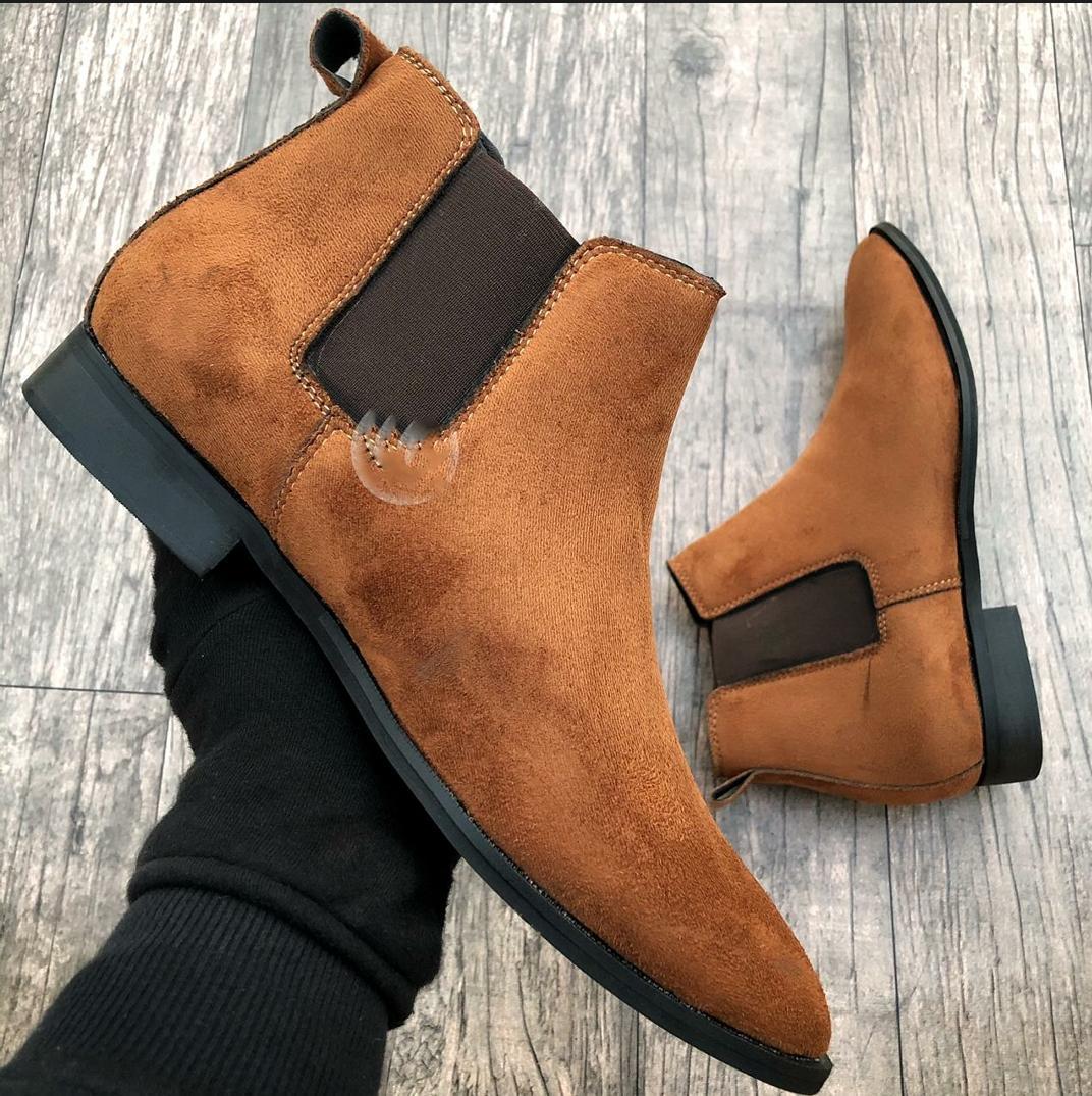 Stylish Valvet Pattern Casual Boots for Men - FunkyTradition
