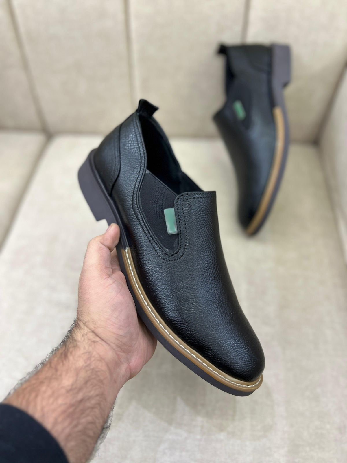 FunkyTradition Suede Finish Slip-On Loafers for Men - Black & Brown