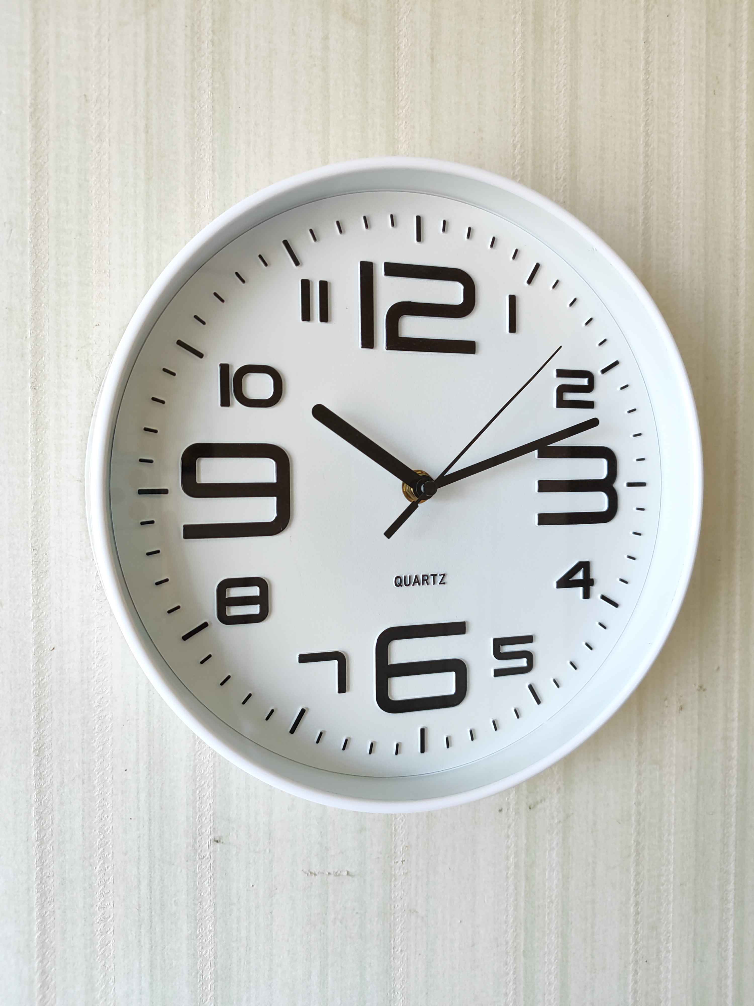 FunkyTradition Minimalistic Big Font Wall Clock, Wall Watch, Wall Decor for Home Office Decor and Gifts 25 CM Tall