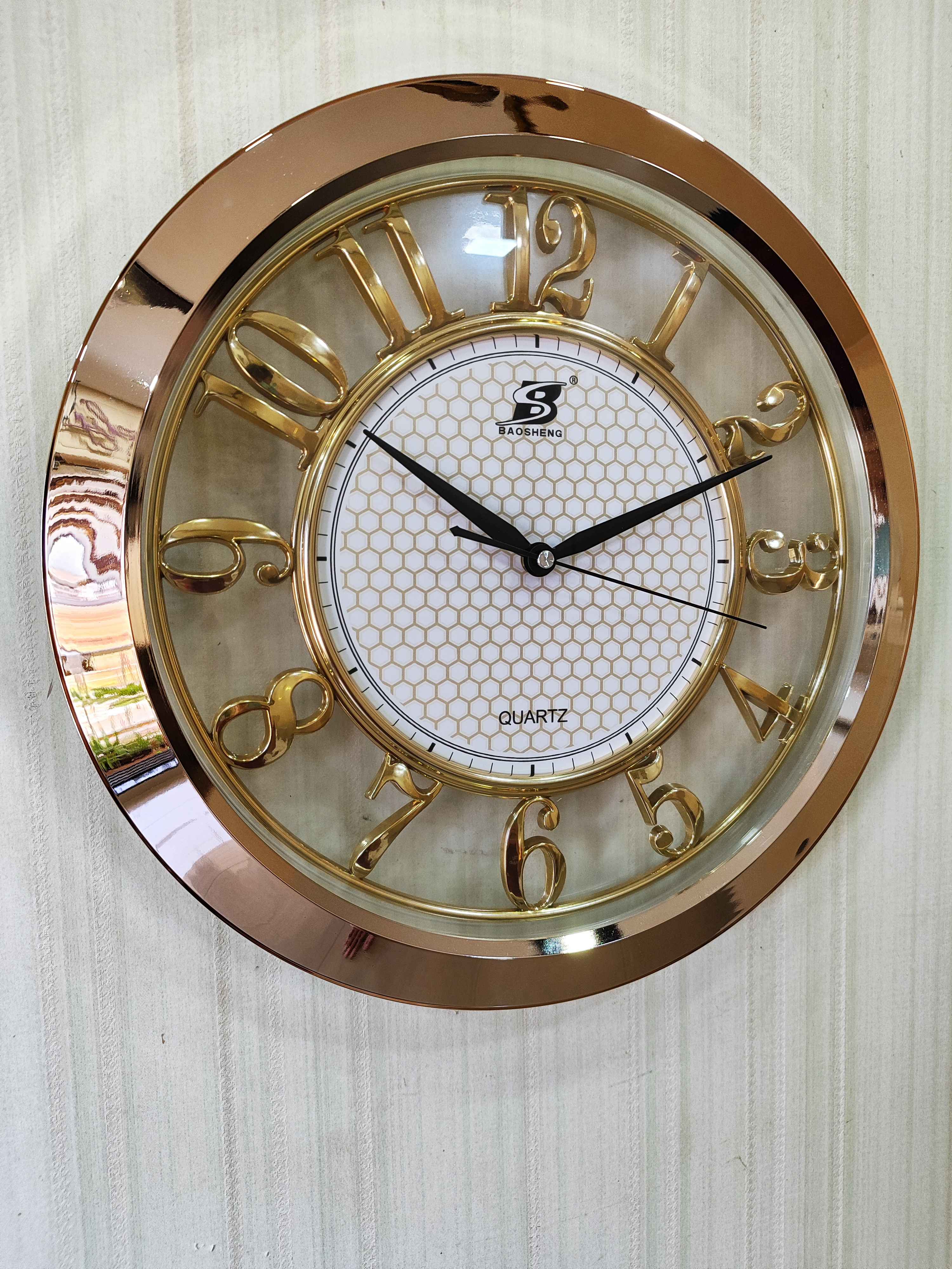 FunkyTradition Glass Transparent Minimal Wall Clock, Wall Watch, Wall Decor for Home Office Decor and Gifts 40 CM Tall