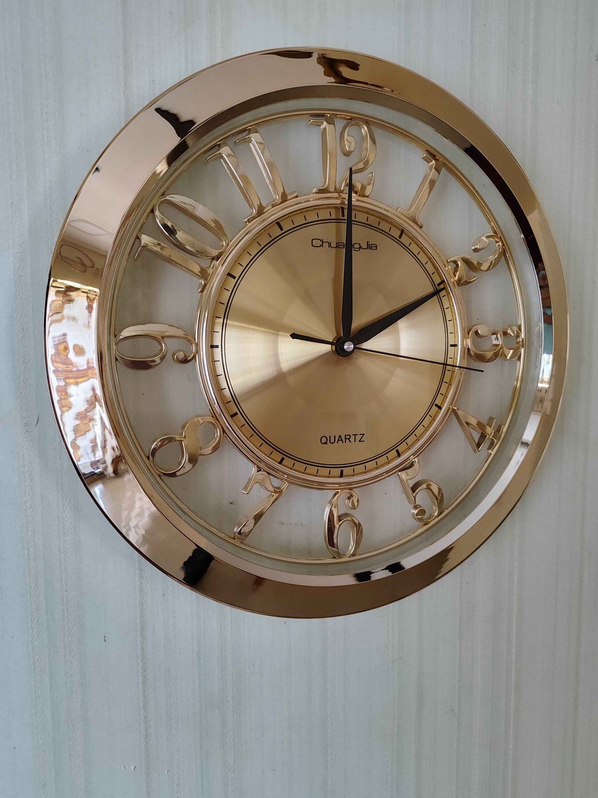 FunkyTradition Glass Transparent Minimal Wall Clock, Wall Watch, Wall Decor for Home Office Decor and Gifts 40 CM Tall
