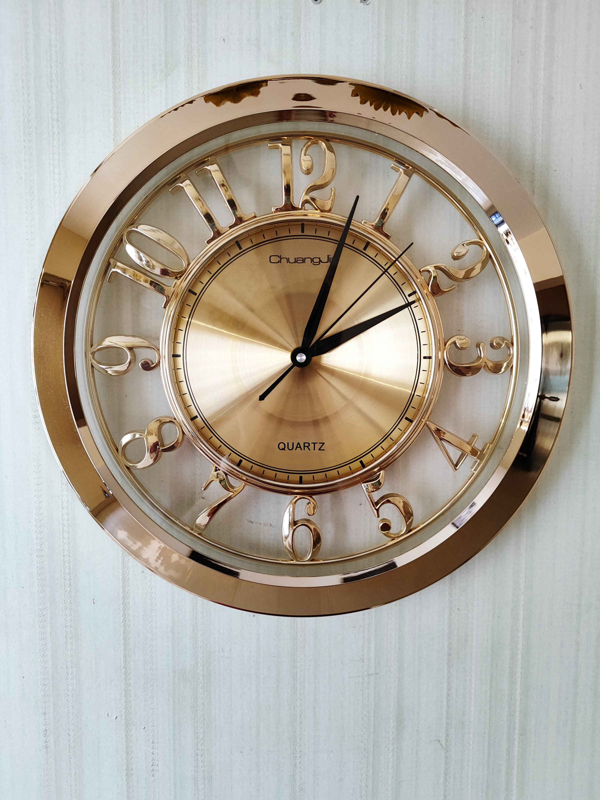 FunkyTradition Glass Transparent Minimal Wall Clock, Wall Watch, Wall Decor for Home Office Decor and Gifts 40 CM Tall