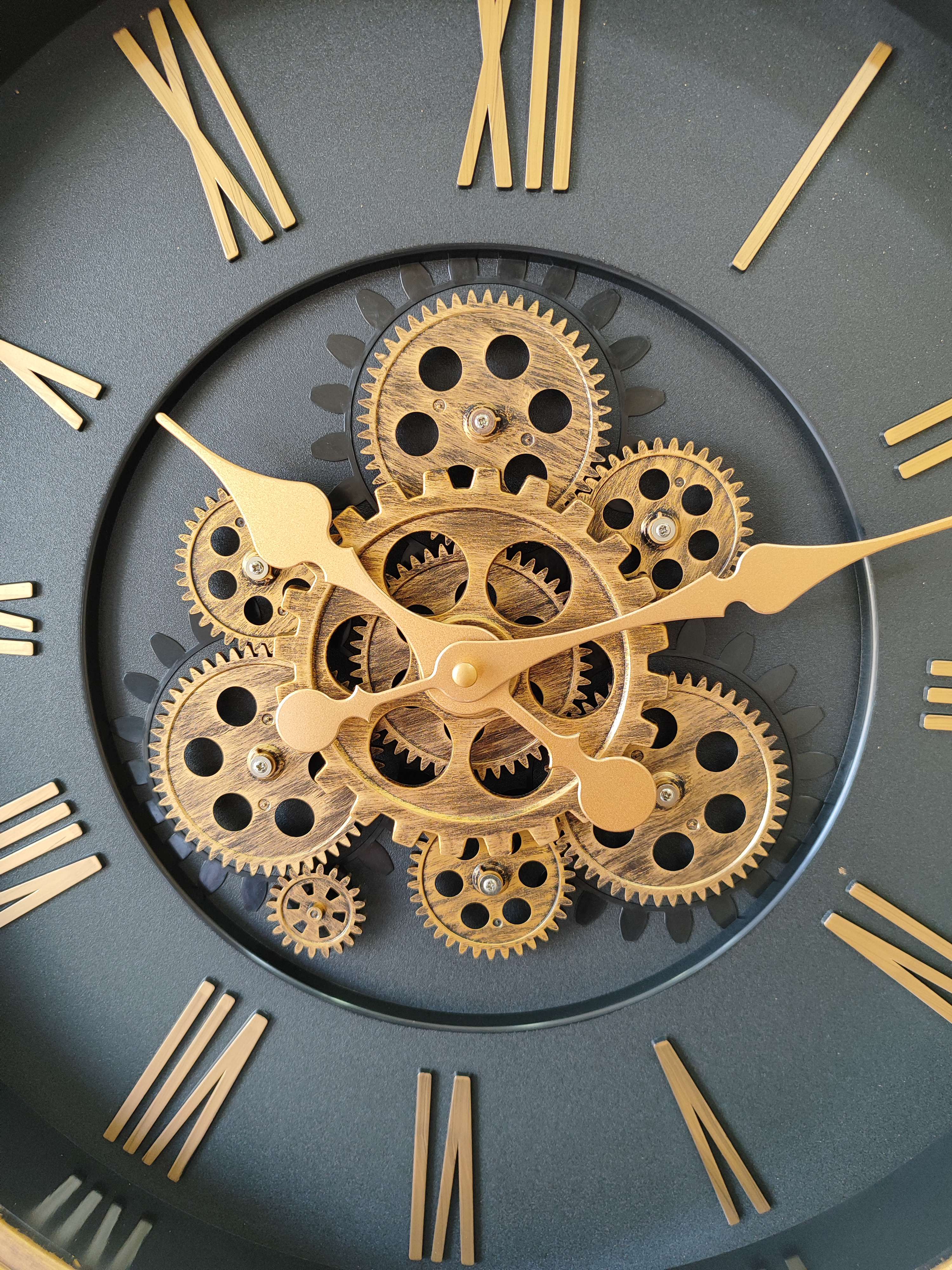 moving gear wall clock FunkyTradition Retro Style Moving Gear Wall Clock Chronograph Working