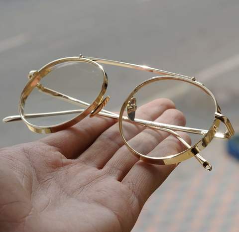 Round Gold Day Night Sunglasses For Men And Women-FunkyTradition