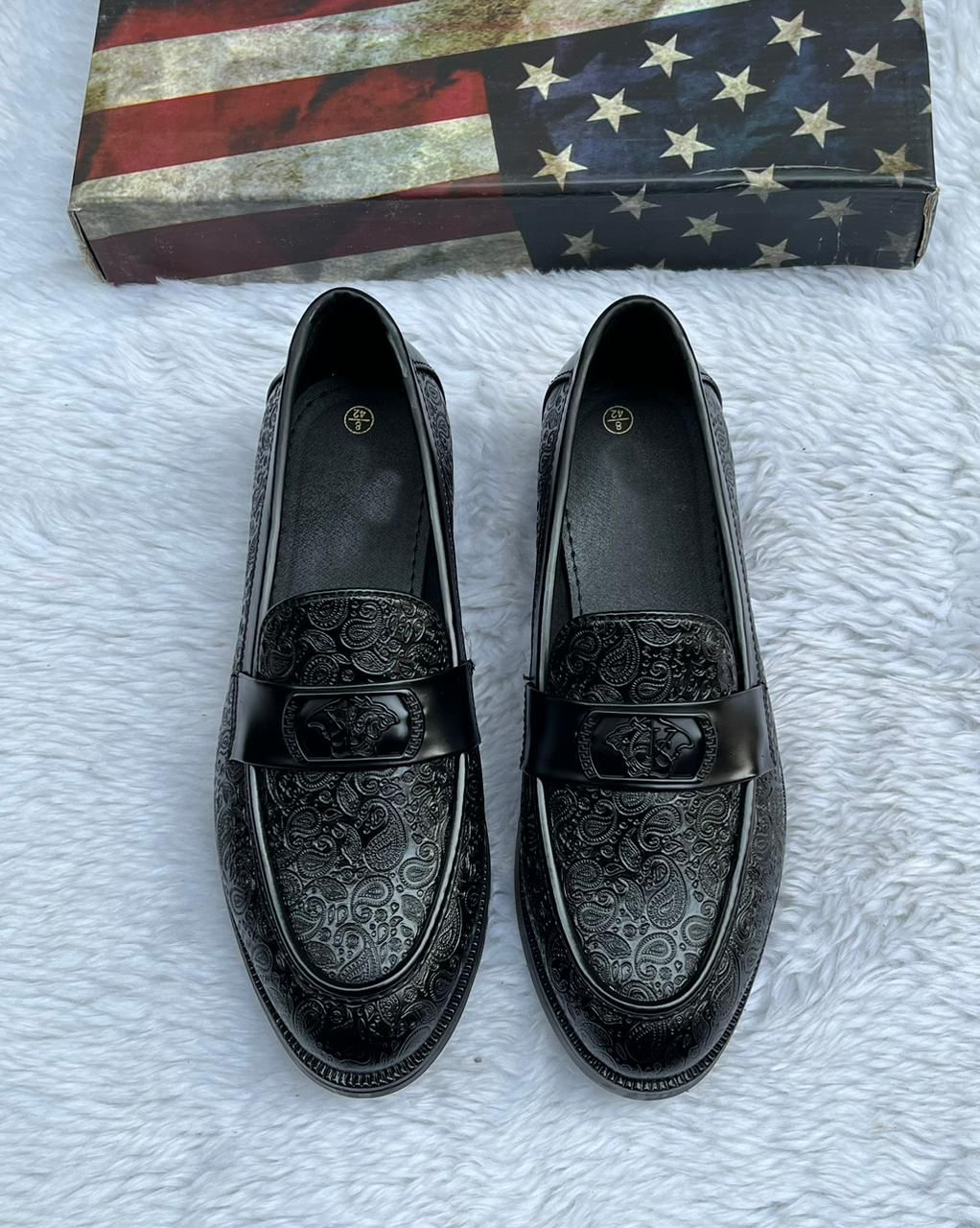 Imported Stylish Pattern Black Moccasins Loafer Casual And Party Wear Shoes For Men- FunkyTradition