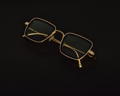 Transparent And Gold Retro Square Sunglasses For Men And Women-FunkyTradition