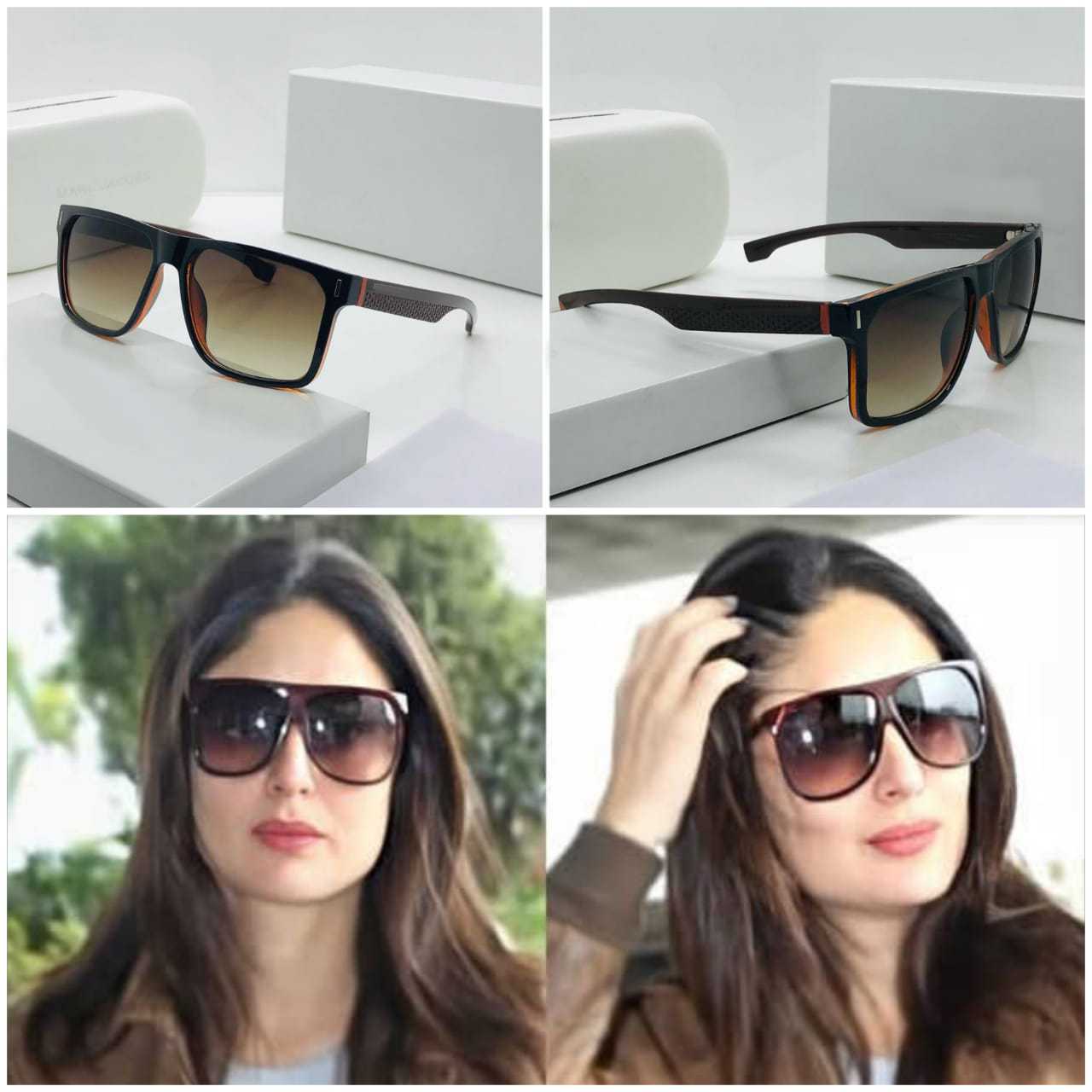 Kareena Kapoor Khan Style Square Sunglasses - Brown Gradient Lens
