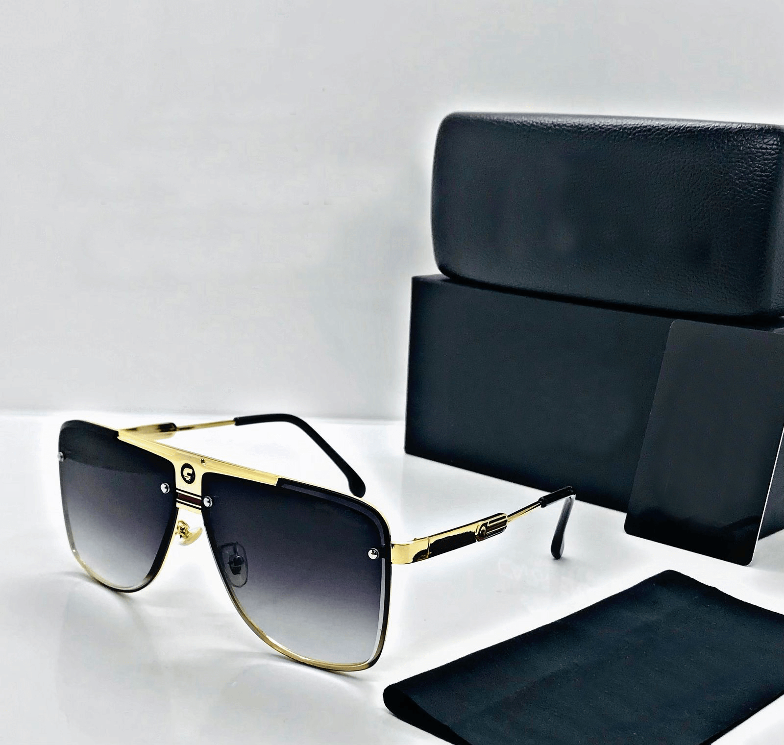 Luxury oversized aviator sunglasses metal frame product photo