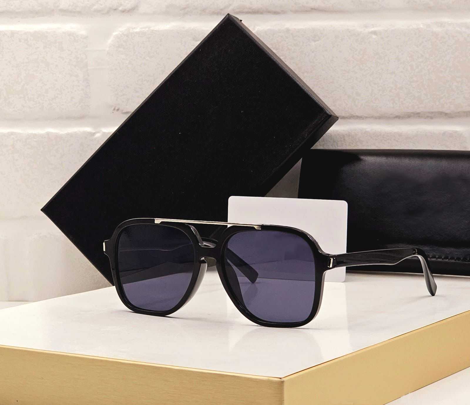 Luxury Double Bridge Square Aviator Sunglasses - Multi-Lens | FunkyTradition