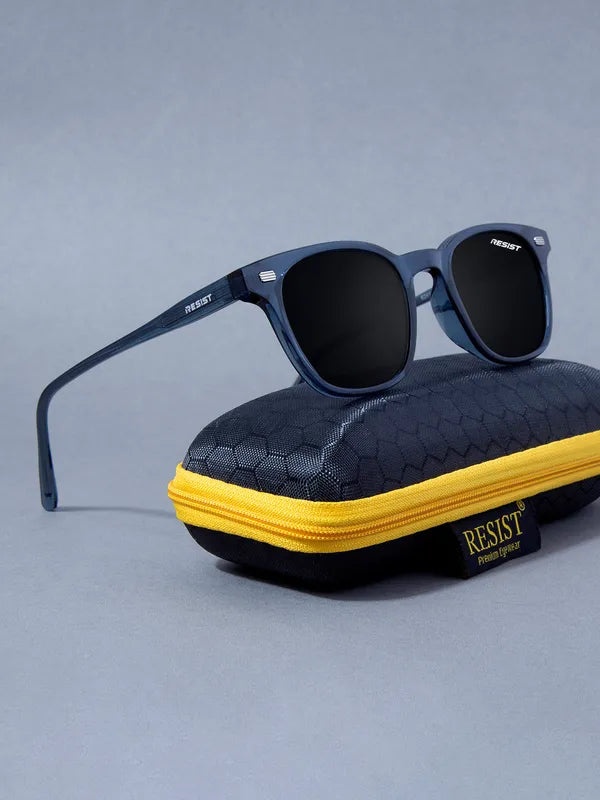 Minimal UV Protected Blue Black Wayfarer Sunglasses For Men & Women- FunkyTradition