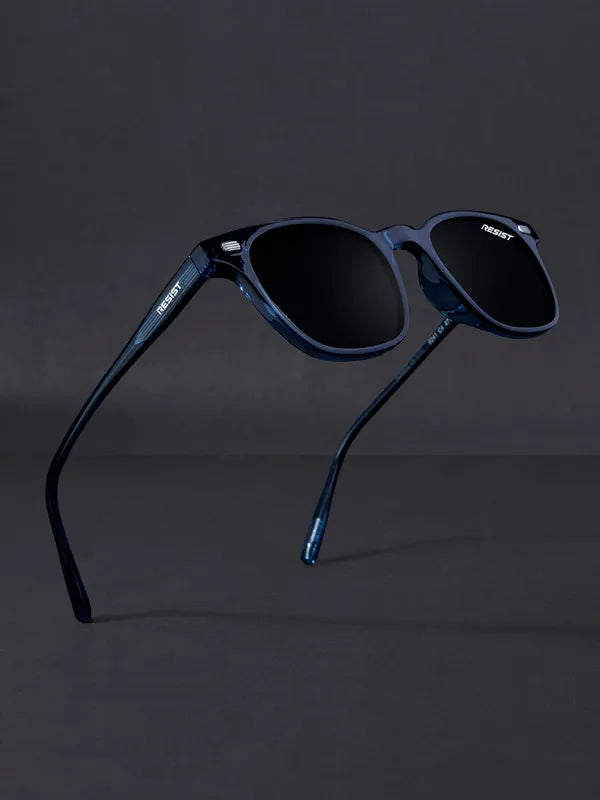 Minimal UV Protected Blue Black Wayfarer Sunglasses For Men & Women- FunkyTradition