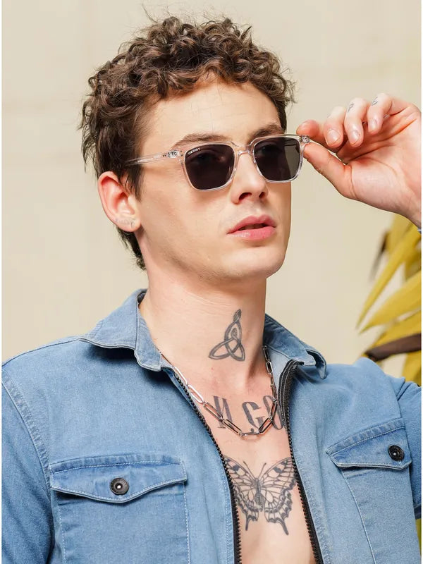Minimal UV Protected White Black Wayfarer Sunglasses For Men & Women- FunkyTradition