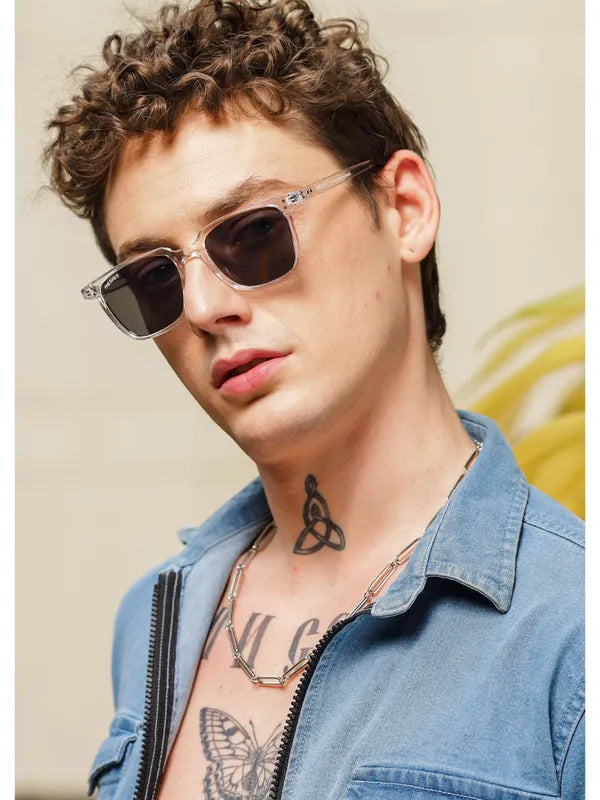 Minimal UV Protected White Black Wayfarer Sunglasses For Men & Women- FunkyTradition