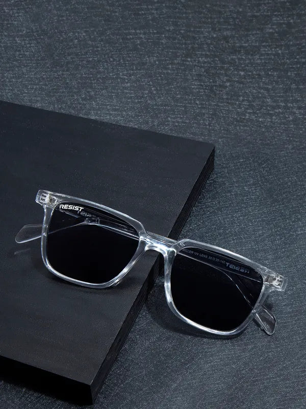 Minimal UV Protected White Black Wayfarer Sunglasses For Men & Women- FunkyTradition