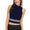 Mock Neck Striped Crop Top- FunkyTradition