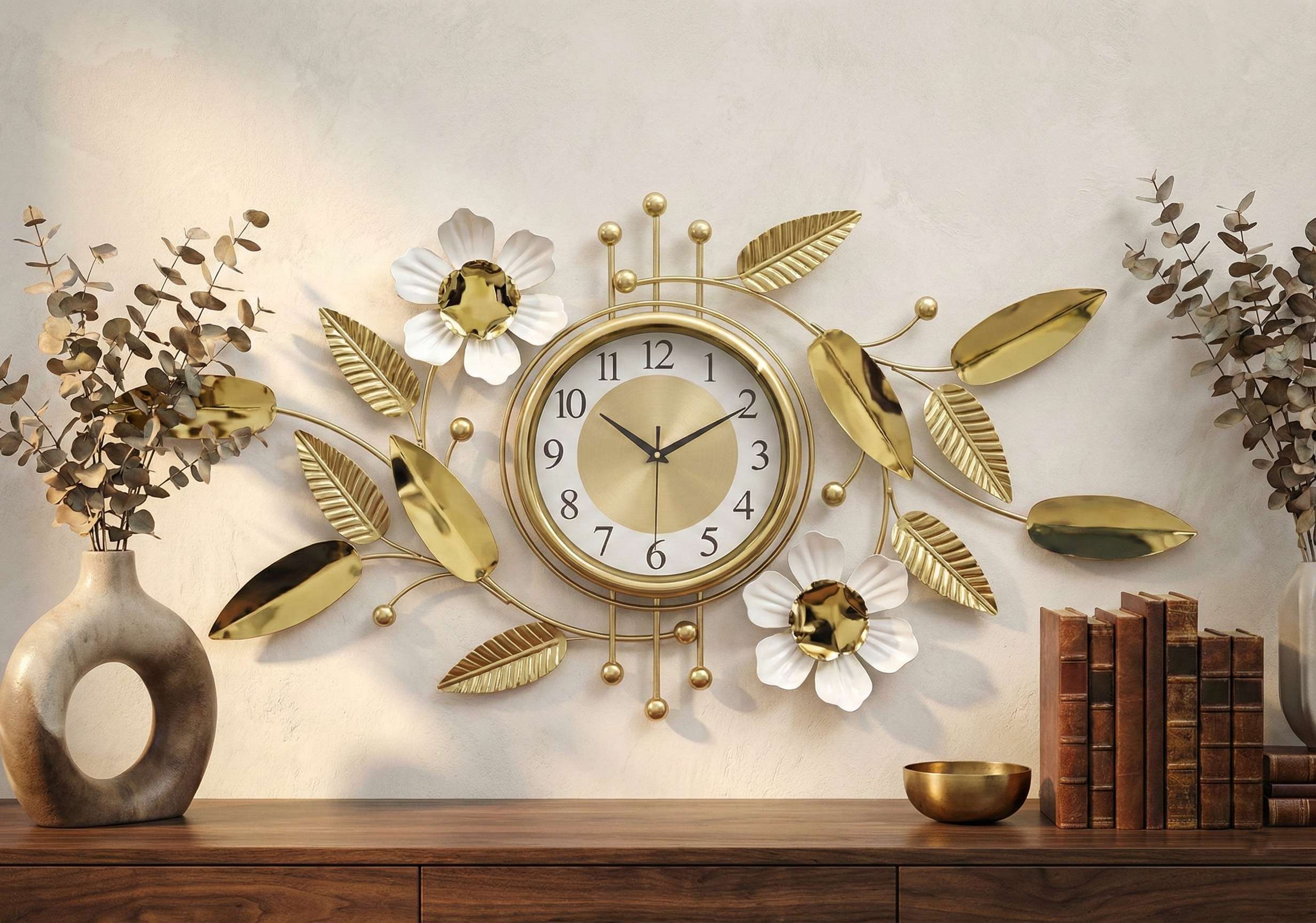 Modern 3D flower wall clock FunkyTradition