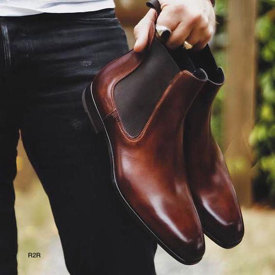 Mens Luxury Design Party Wear Premium Quality Chelsea Boot Shoes - FunkyTradition
