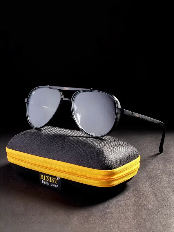 Photochromic and UV-Protected Black Aviator Sunglasses for Men & Women- FunkyTradition