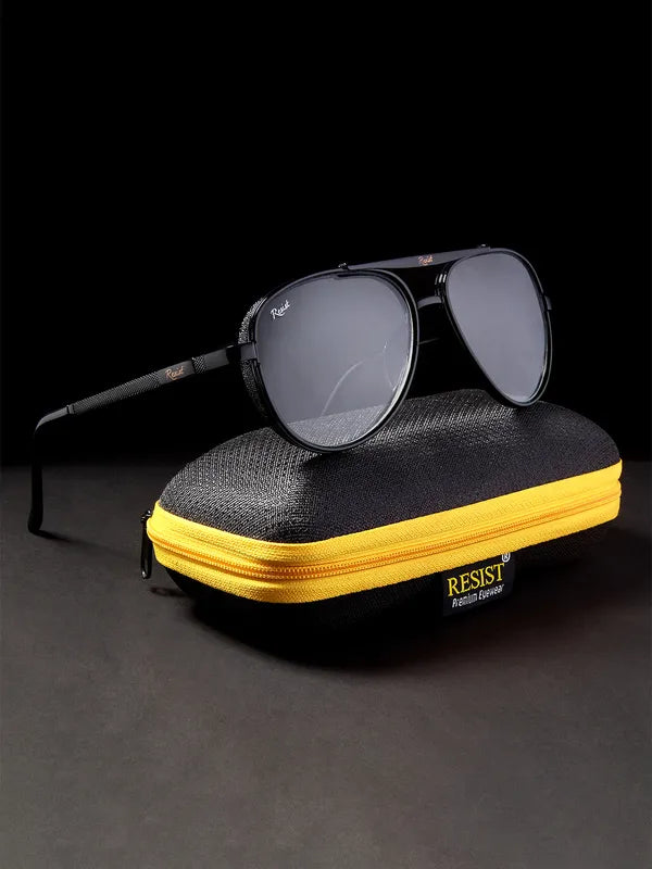 Photochromic and UV-Protected Black Aviator Sunglasses for Men & Women- FunkyTradition