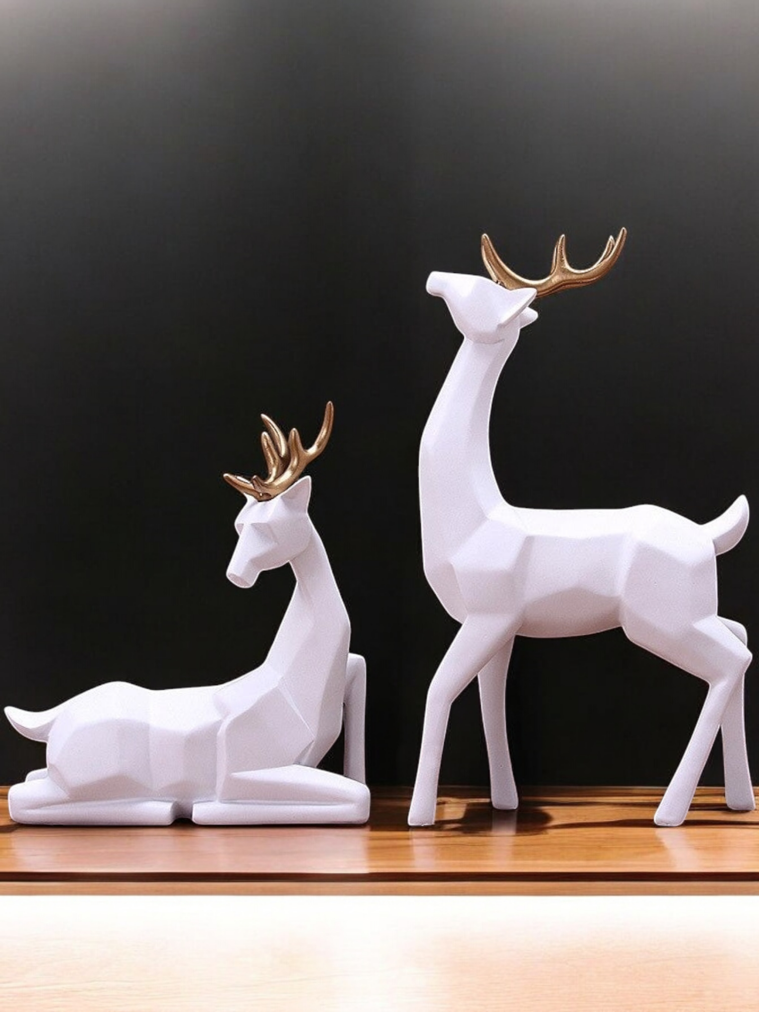 Deer Sculpture in White Decorative Showpiece Animal Figurine- FunkyTradition