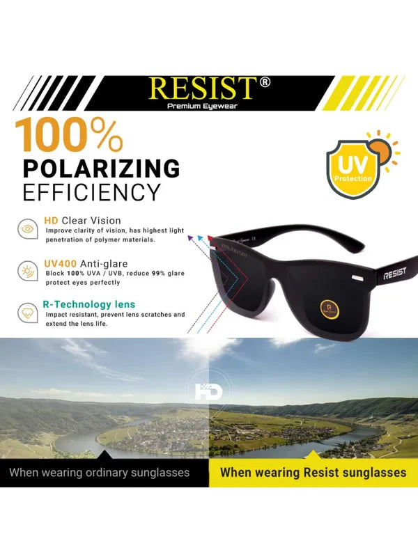 Polarised And UV Protected Black Wayfarer Sunglasses For Men & Women- FunkyTradition