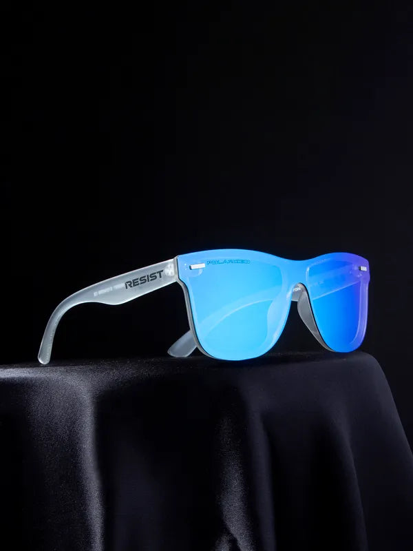 Polarised and UV Protected White Aqua Oceanic Blue Wayfarer Sunglasses For Men and Women-FunkyTradition