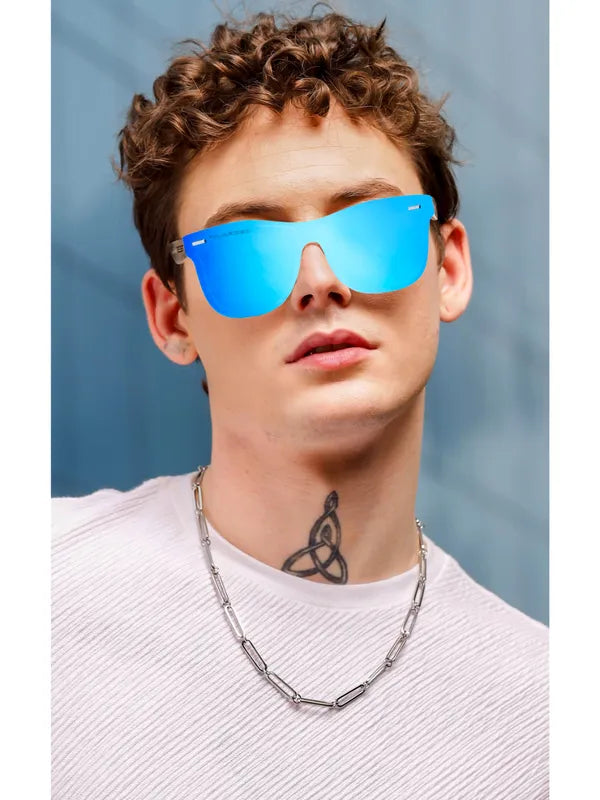 Polarised and UV Protected White Aqua Oceanic Blue Wayfarer Sunglasses For Men and Women-FunkyTradition