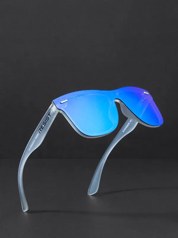 Polarised and UV Protected White Aqua Oceanic Blue Wayfarer Sunglasses For Men and Women-FunkyTradition