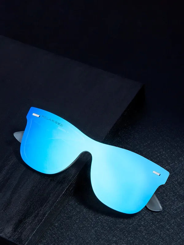 Polarised and UV Protected White Aqua Oceanic Blue Wayfarer Sunglasses For Men and Women-FunkyTradition
