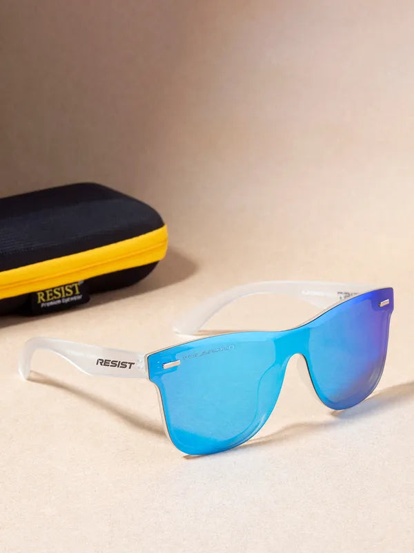 Polarised and UV Protected White Aqua Oceanic Blue Wayfarer Sunglasses For Men and Women-FunkyTradition