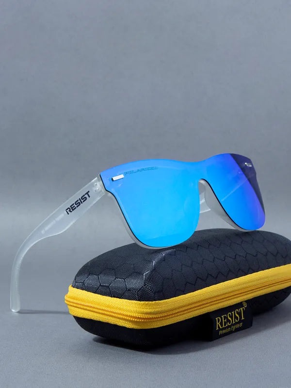 Polarised and UV Protected White Aqua Oceanic Blue Wayfarer Sunglasses For Men and Women-FunkyTradition