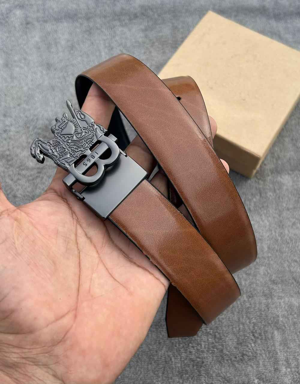 Premium Leather Belt with Signature Crest Buckle- FunkyTradition