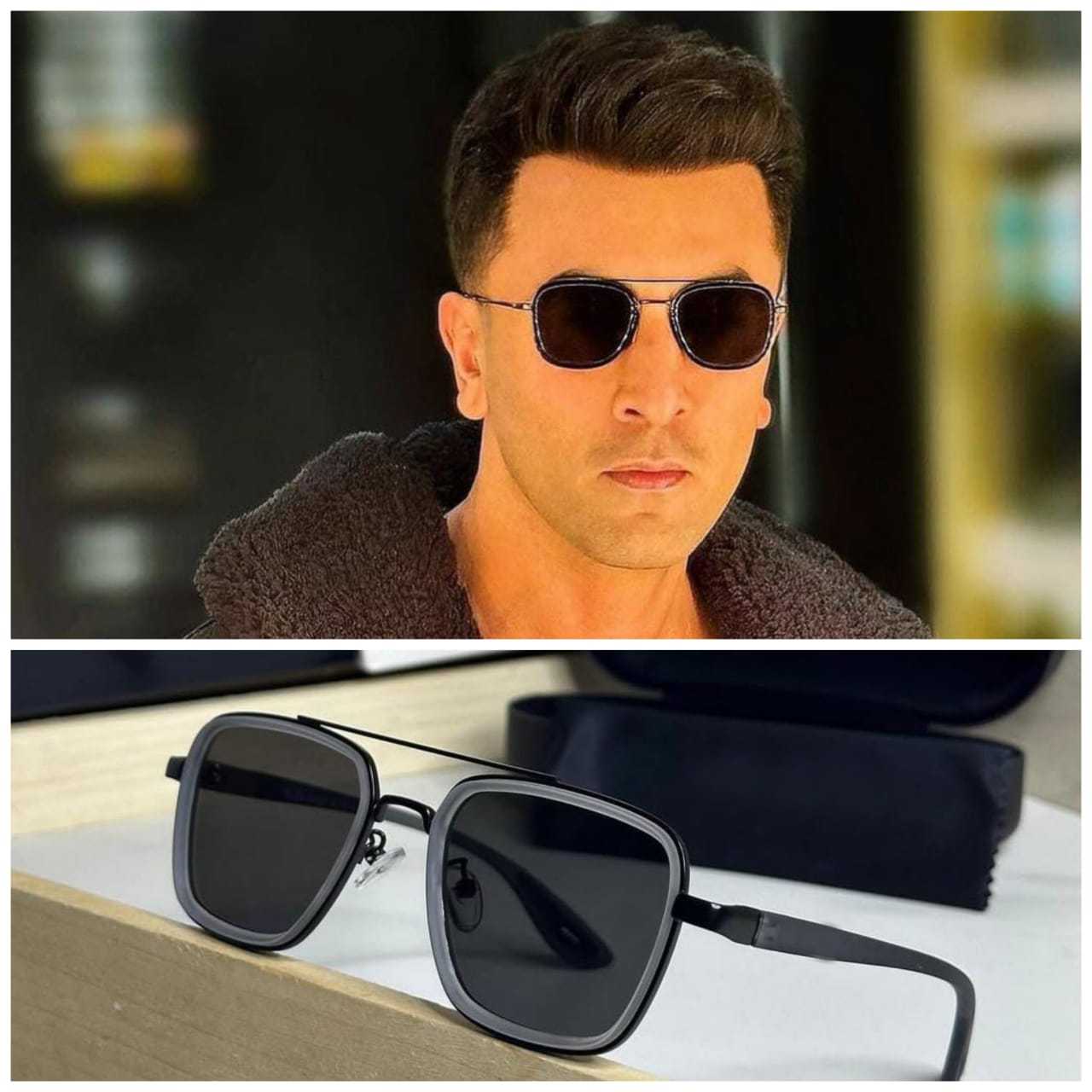 Ranbir Kapoor Style Square Aviator Sunglasses - Double Bridge