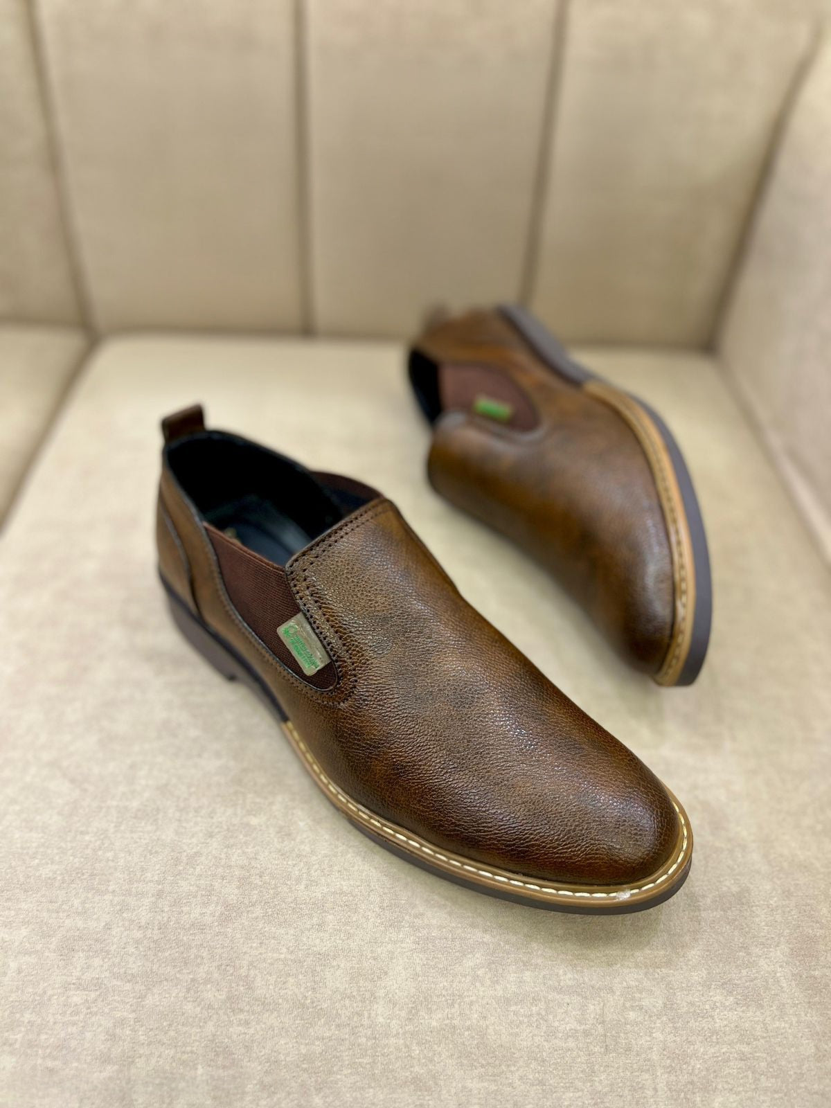 Rich Brown Suede Faux Leather Slip-On Shoe, Best Men's Comfort Formal Loafer