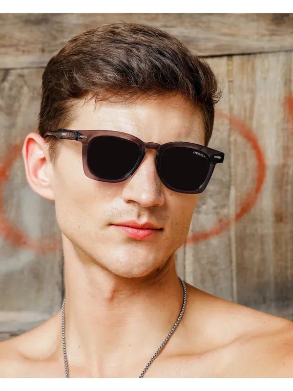 Round UV Protected Grey Brown Wayfarer Sunglasses For Men & Women-FunkyTradition