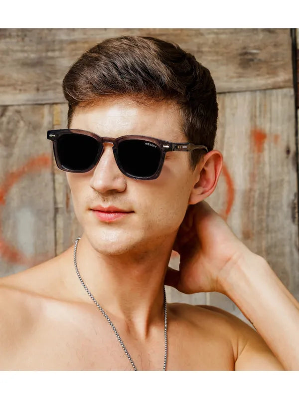 Round UV Protected Grey Brown Wayfarer Sunglasses For Men & Women-FunkyTradition