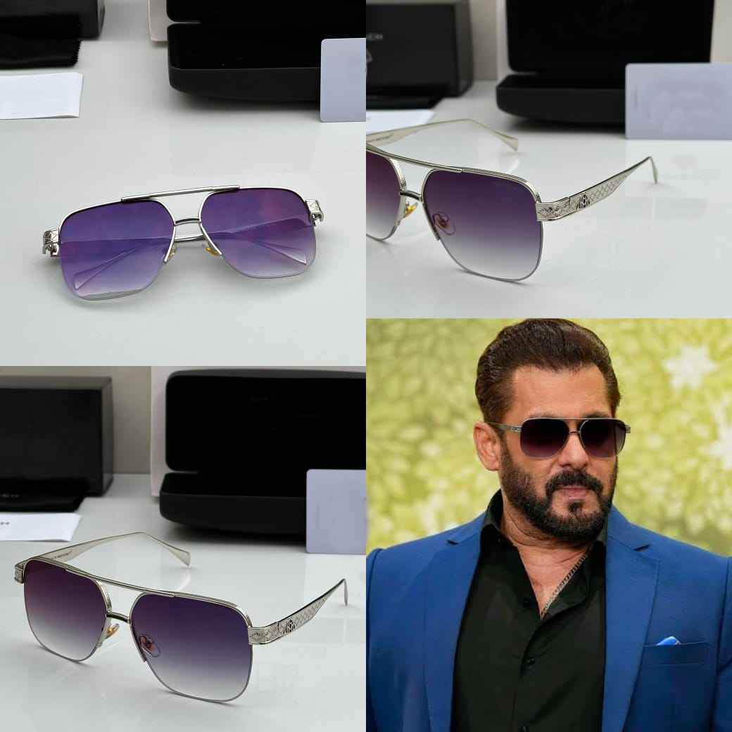 Salman Khan wearing stylish Black Gradient Aviator Sunglasses with a metallic frame. Choose Gold or Silver frame for this celebrity look.