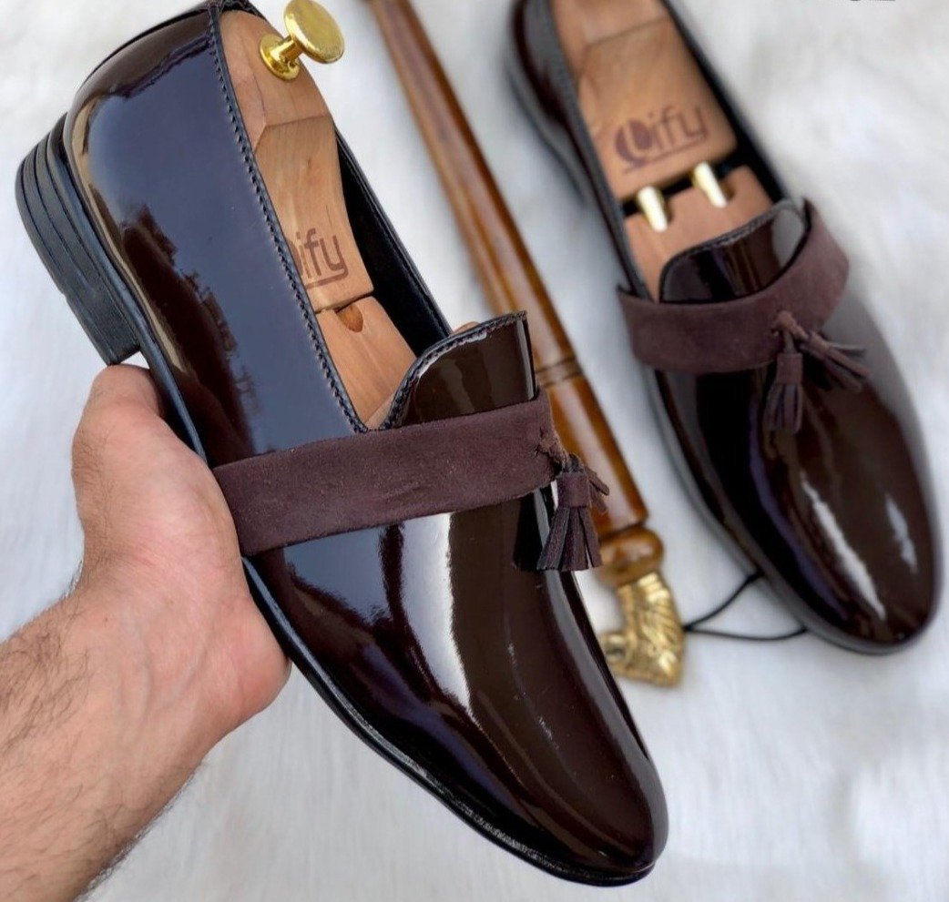 Shiny Moccasin Loafer For Office Wear And Casual Wear- FunkyTradition