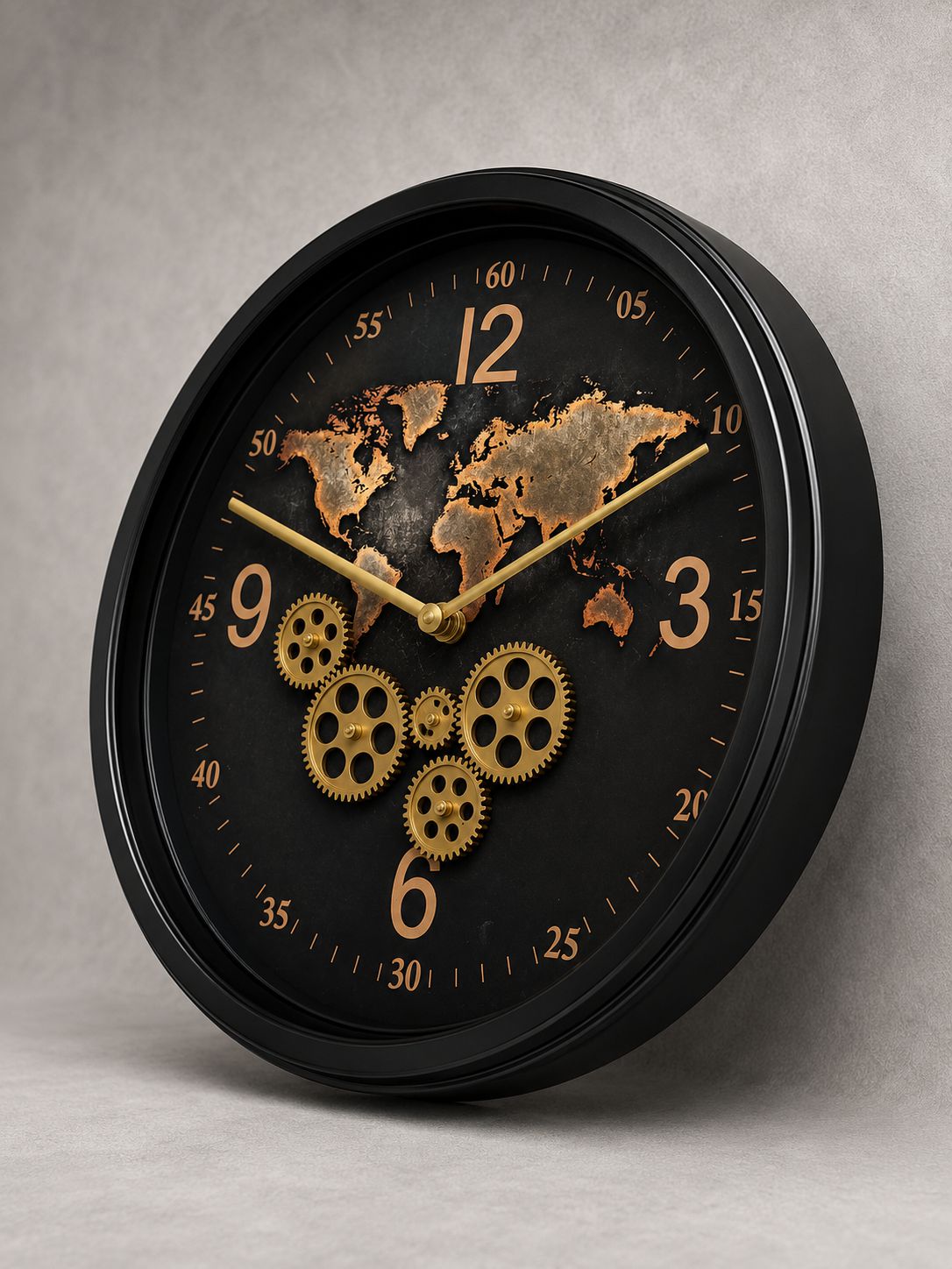 Side profile showing 10 CM depth of premium metal wall clock
