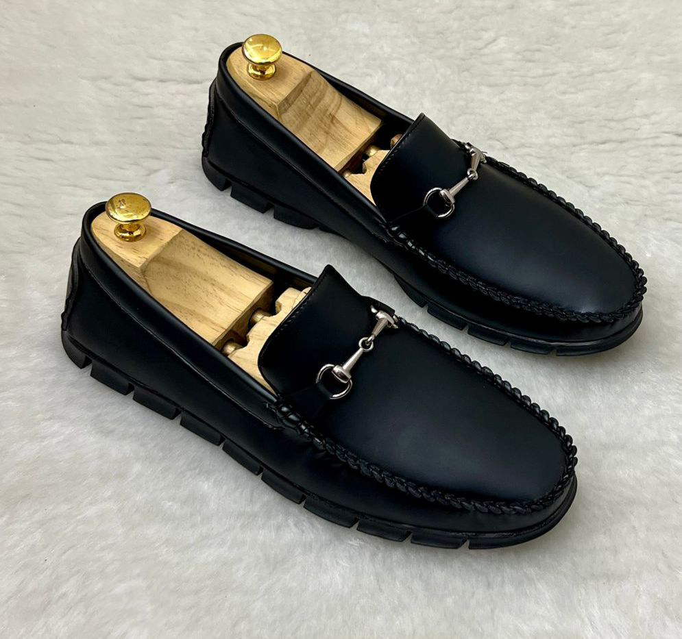 Stylish Pattern Black Brown Loafers Casual And Party Wear Shoes For Men- FunkyTradition