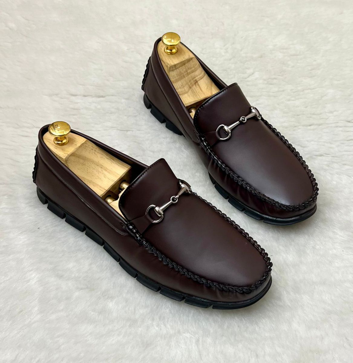 Stylish Pattern Black Brown Loafers Casual And Party Wear Shoes For Men- FunkyTradition