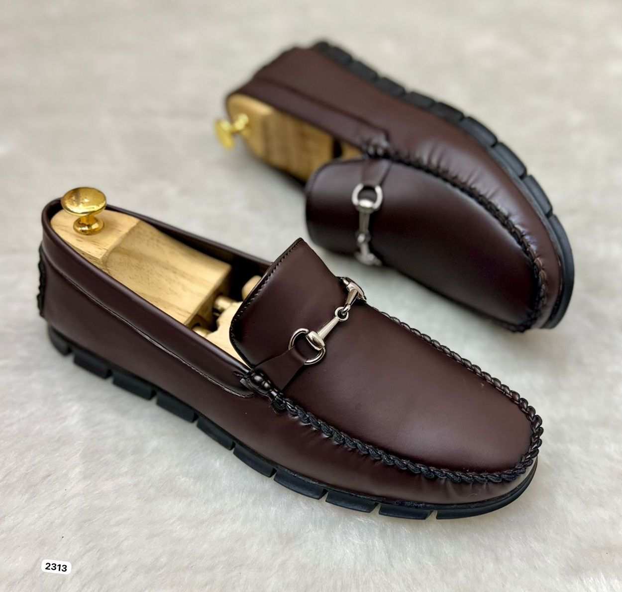 Stylish Pattern Black Brown Loafers Casual And Party Wear Shoes For Men- FunkyTradition